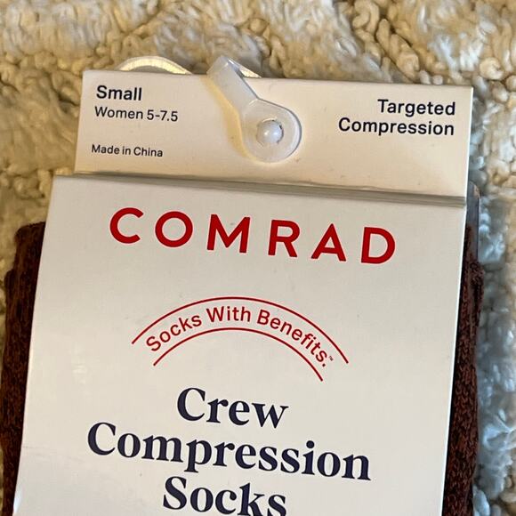 Comrad Compression Cotton Crew Socks Brown & Green Small W 5-7.5 - Picture 5 of 8